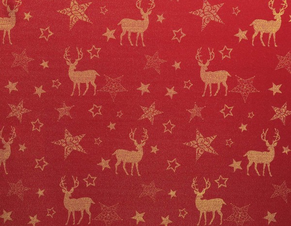 Weihnachten Tischdecke Nordpol 140/220 cm rot-gold