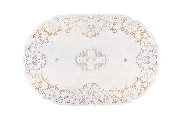 Tischset Casa Spitzenoptik Romantic oval weiß 32/46 cm*