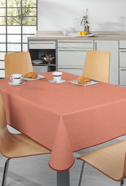 Tischdecke Milano Leinenstruktur terra oval 140/190 cm